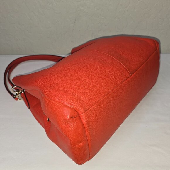 Coach Madison Phoebe Tomato Red Pebbled Leather 3 Compartment Hobo Bag F35723 - Picture 14 of 15